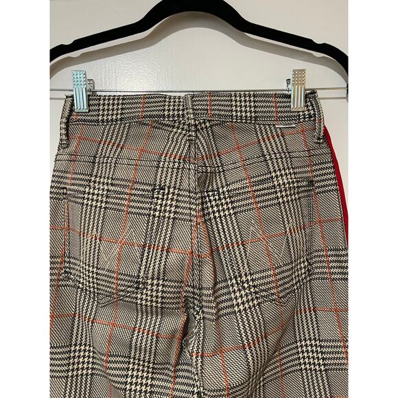 Mother Denim The Insider Ankle Plaid Orange/Black Flare Pants 28" Inseam Size 24 - Picture 9 of 15